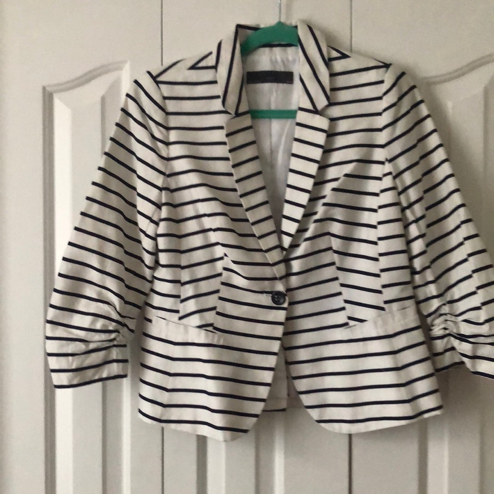 The limited jacket, dark blue stripes almost black